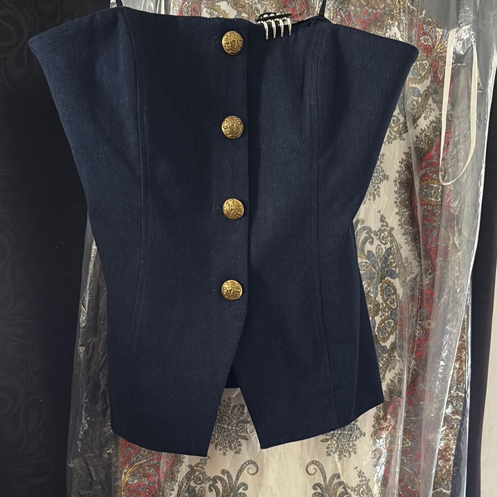 Navy Blazer with Gold Buttons 75% off
